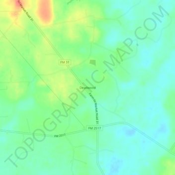 Deadwood地形图、海拔、地势
