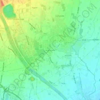 Quattro Venti地形图、海拔、地势