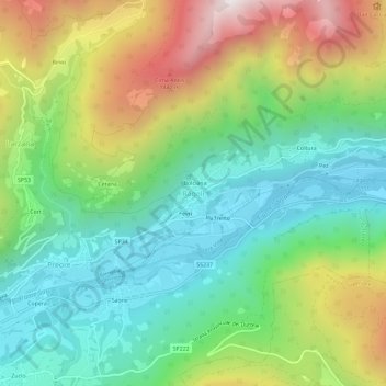 Ragoli地形图、海拔、地势