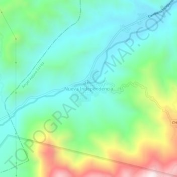 Nueva Independencia地形图、海拔、地势