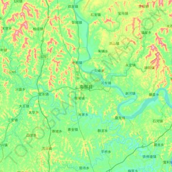 南部县地形图、海拔、地势