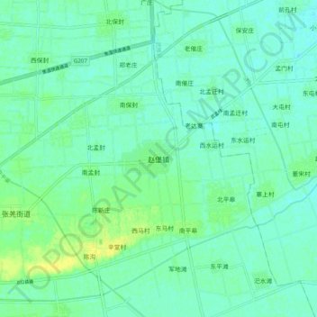赵堡镇地形图、海拔、地势