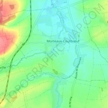 Blocqueville地形图、海拔、地势