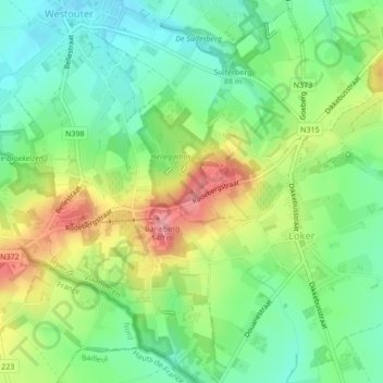 Rodeberg地形图、海拔、地势