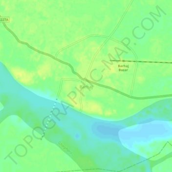 Barhaj地形图、海拔、地势