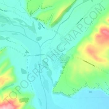 Waiau地形图、海拔、地势