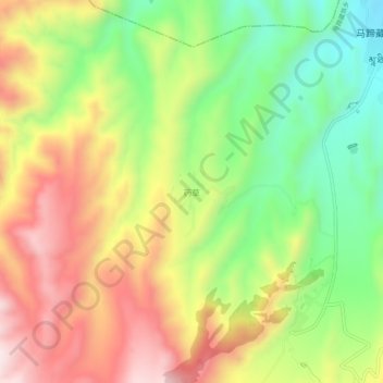 药草地形图、海拔、地势