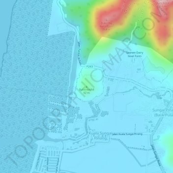 Bukit Kechil地形图、海拔、地势
