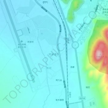 阿卓康尼地形图、海拔、地势