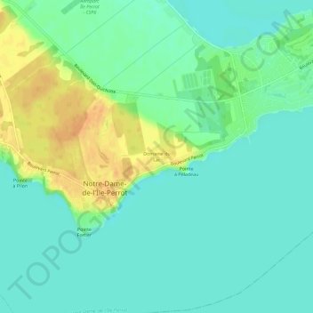 Domaine du Lac地形图、海拔、地势