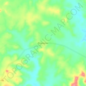 Pitombeiras地形图、海拔、地势