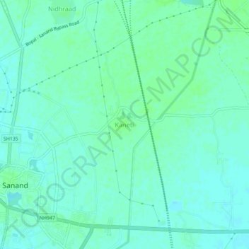 Kaneti地形图、海拔、地势