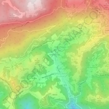 Contrà Pozza地形图、海拔、地势