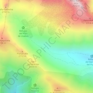 Cueva Os Cachals地形图、海拔、地势