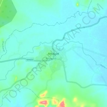 Athagad地形图、海拔、地势