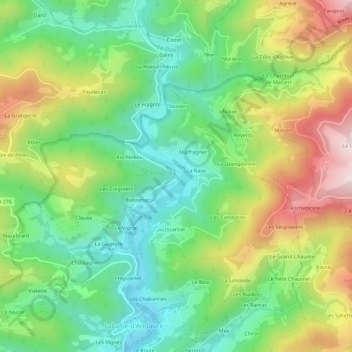 Ploye地形图、海拔、地势