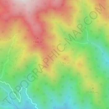 大烏山地形图、海拔、地势
