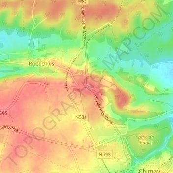 Beauchamp地形图、海拔、地势