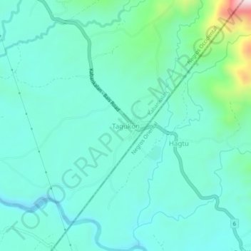 Tagukon地形图、海拔、地势