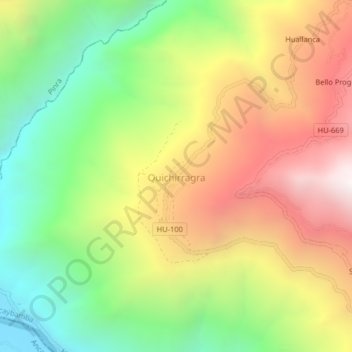 Quichirragra地形图、海拔、地势