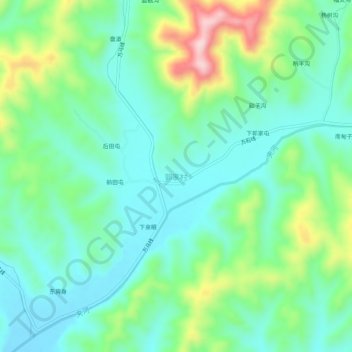 郭家村地形图、海拔、地势