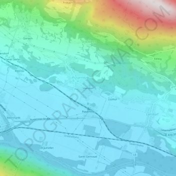 Steindorf地形图、海拔、地势