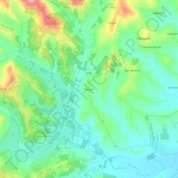 Stevani地形图、海拔、地势