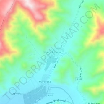 Nueva Talcuna地形图、海拔、地势