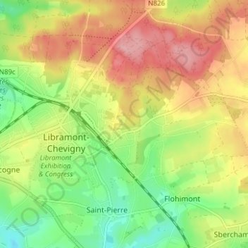 Bonance地形图、海拔、地势