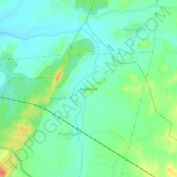 Jhalamand地形图、海拔、地势