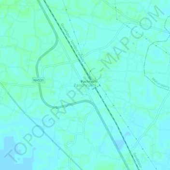Panchrukhi地形图、海拔、地势