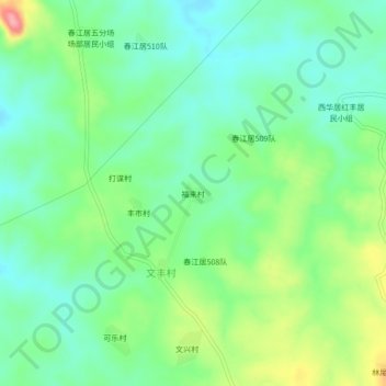 福来村地形图、海拔、地势