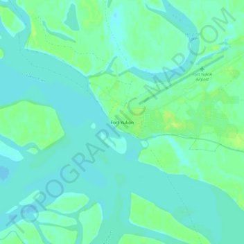 Fort Yukon地形图、海拔、地势