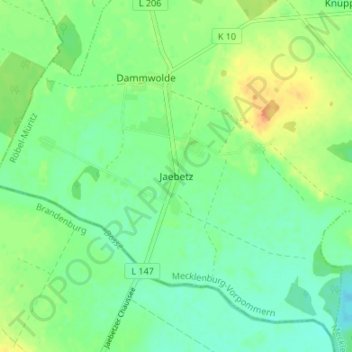 Jaebetz地形图、海拔、地势