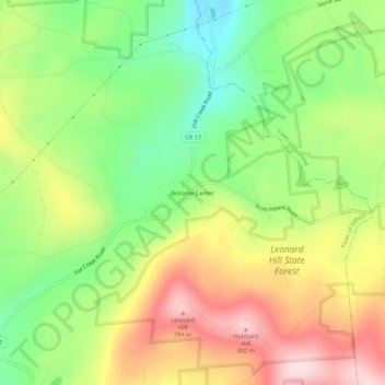 Broome Center地形图、海拔、地势