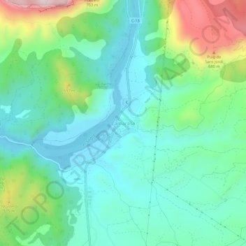 Camarasa地形图、海拔、地势