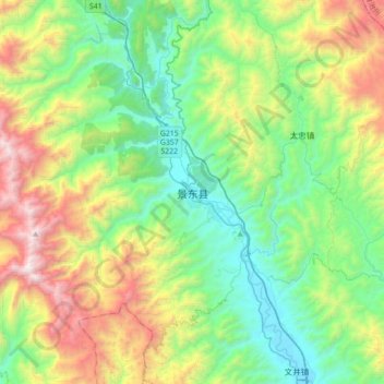 景东县地形图、海拔、地势