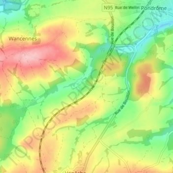 Thanville地形图、海拔、地势