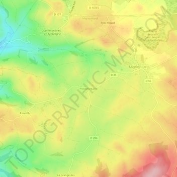 Froidefontaine地形图、海拔、地势