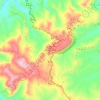 Kawasan地形图、海拔、地势