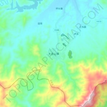 大吉山镇地形图、海拔、地势