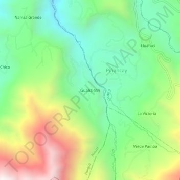 Guabalcon地形图、海拔、地势