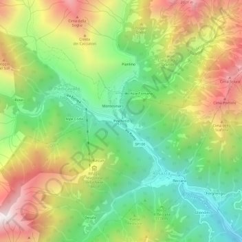 Pinchiolo地形图、海拔、地势