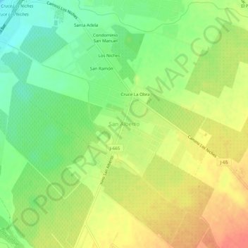 San Alberto地形图、海拔、地势