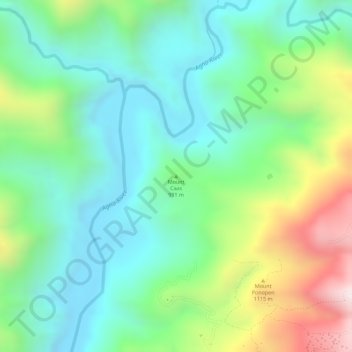 Mount Caas地形图、海拔、地势