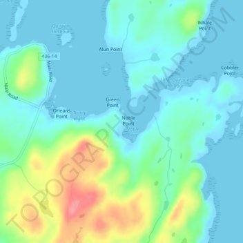 Quirpon地形图、海拔、地势