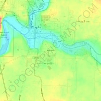 Hillcrest地形图、海拔、地势