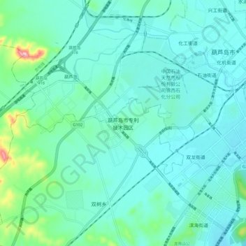 葫芦岛市专利技术园区地形图、海拔、地势