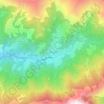 San Colombano地形图、海拔、地势