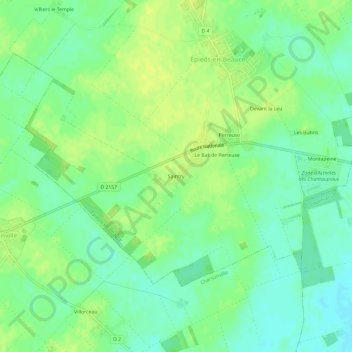 Saintry地形图、海拔、地势